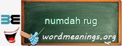 WordMeaning blackboard for numdah rug